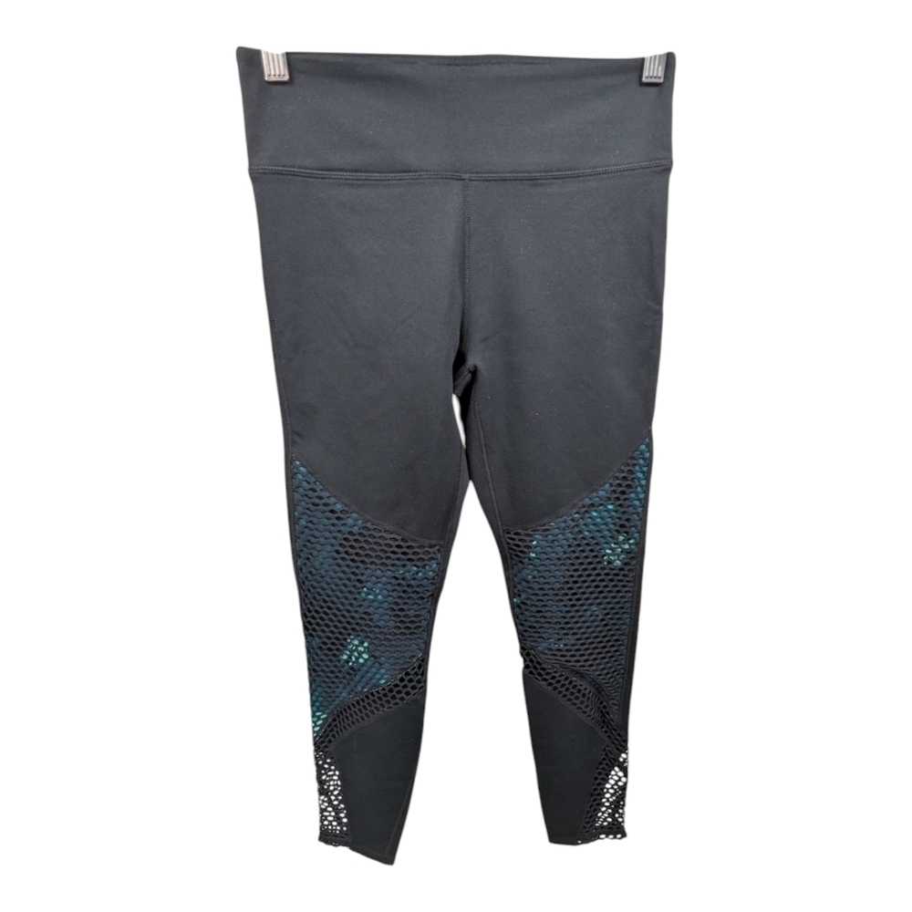Fabletics Clover Black Mesh Panel Leggings Sz S